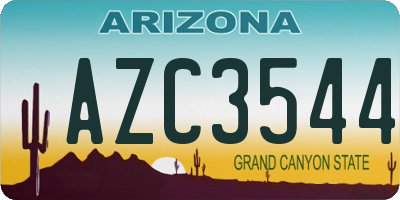 AZ license plate AZC3544