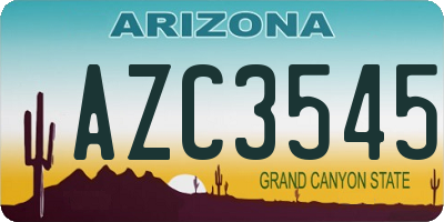 AZ license plate AZC3545