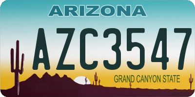 AZ license plate AZC3547
