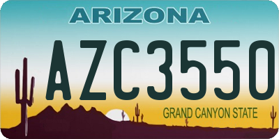 AZ license plate AZC3550