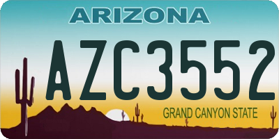 AZ license plate AZC3552