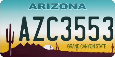 AZ license plate AZC3553