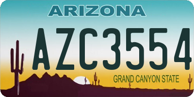AZ license plate AZC3554