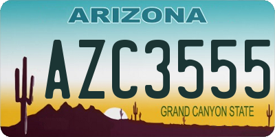AZ license plate AZC3555
