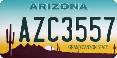 AZ license plate AZC3557