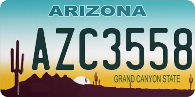 AZ license plate AZC3558