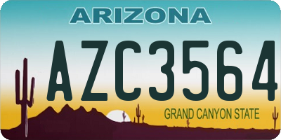 AZ license plate AZC3564
