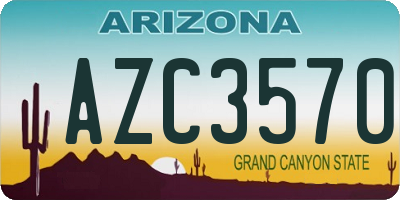AZ license plate AZC3570