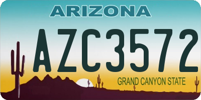 AZ license plate AZC3572
