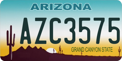 AZ license plate AZC3575