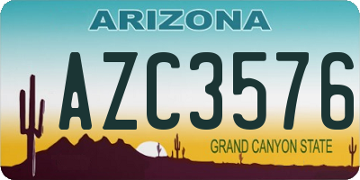 AZ license plate AZC3576