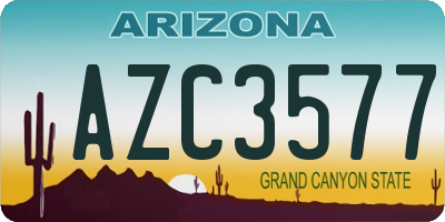 AZ license plate AZC3577