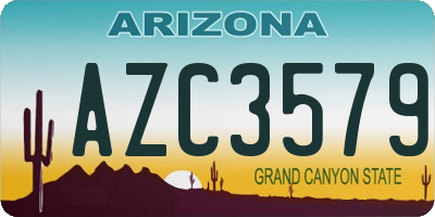AZ license plate AZC3579
