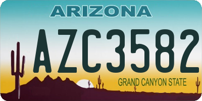 AZ license plate AZC3582