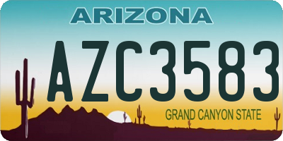 AZ license plate AZC3583