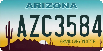 AZ license plate AZC3584