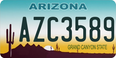 AZ license plate AZC3589