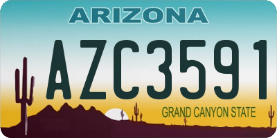 AZ license plate AZC3591