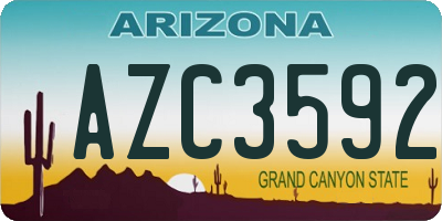 AZ license plate AZC3592