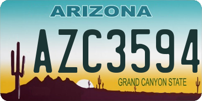 AZ license plate AZC3594