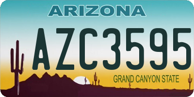 AZ license plate AZC3595