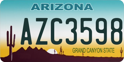 AZ license plate AZC3598