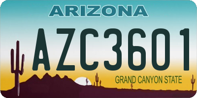 AZ license plate AZC3601