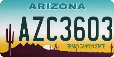 AZ license plate AZC3603