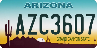 AZ license plate AZC3607