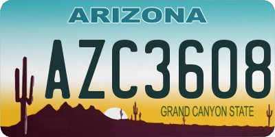 AZ license plate AZC3608