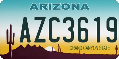 AZ license plate AZC3619