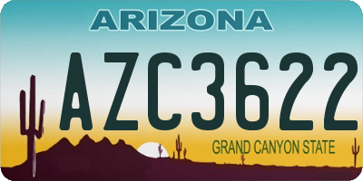AZ license plate AZC3622