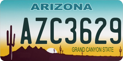 AZ license plate AZC3629