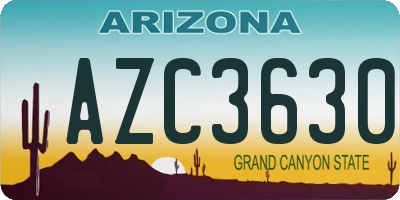 AZ license plate AZC3630