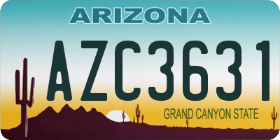 AZ license plate AZC3631