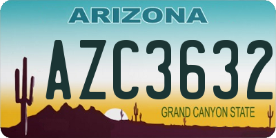AZ license plate AZC3632
