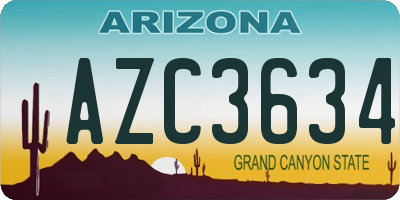 AZ license plate AZC3634