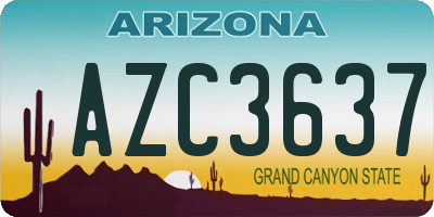 AZ license plate AZC3637