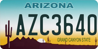 AZ license plate AZC3640