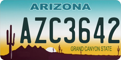AZ license plate AZC3642