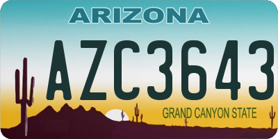 AZ license plate AZC3643