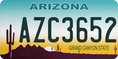 AZ license plate AZC3652