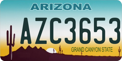 AZ license plate AZC3653