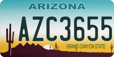 AZ license plate AZC3655