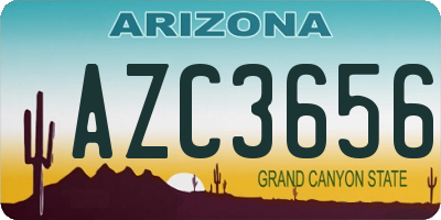 AZ license plate AZC3656