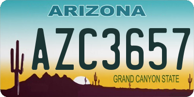 AZ license plate AZC3657