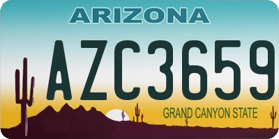 AZ license plate AZC3659