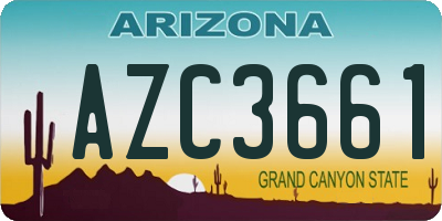 AZ license plate AZC3661