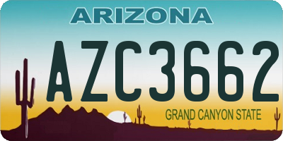 AZ license plate AZC3662