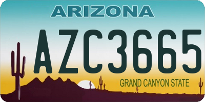 AZ license plate AZC3665